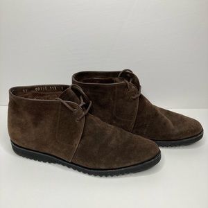 Salvatore Ferragamo Suede Brown Fur Lined Booties